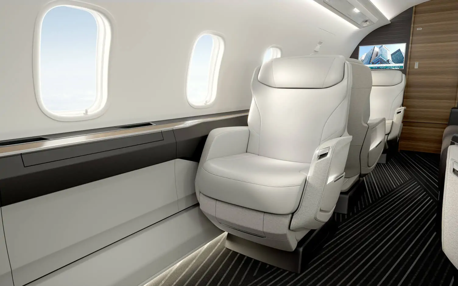 Bombardier Challenger 3500 Interior white seat in cabin