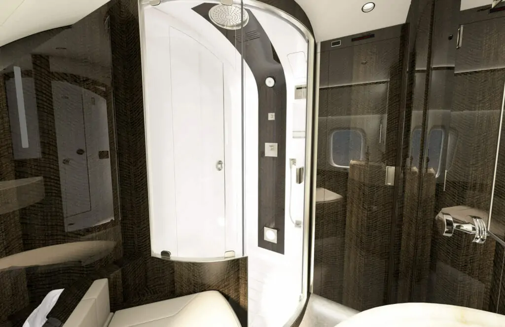 Bombardier Global 8000 Binne-toilet met stort