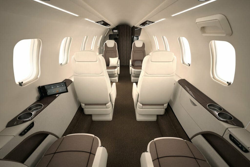 Bombardier Learjet 75 Liberty interior for a private jet from new york to washington