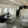 Embraer Legacy 650E Interior white leather front cabin