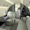 Embraer Legacy 650E divan looking to front of cabin