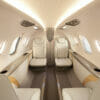 HondaJet Interior of cabin, four seats in club formation trimmed in white leather