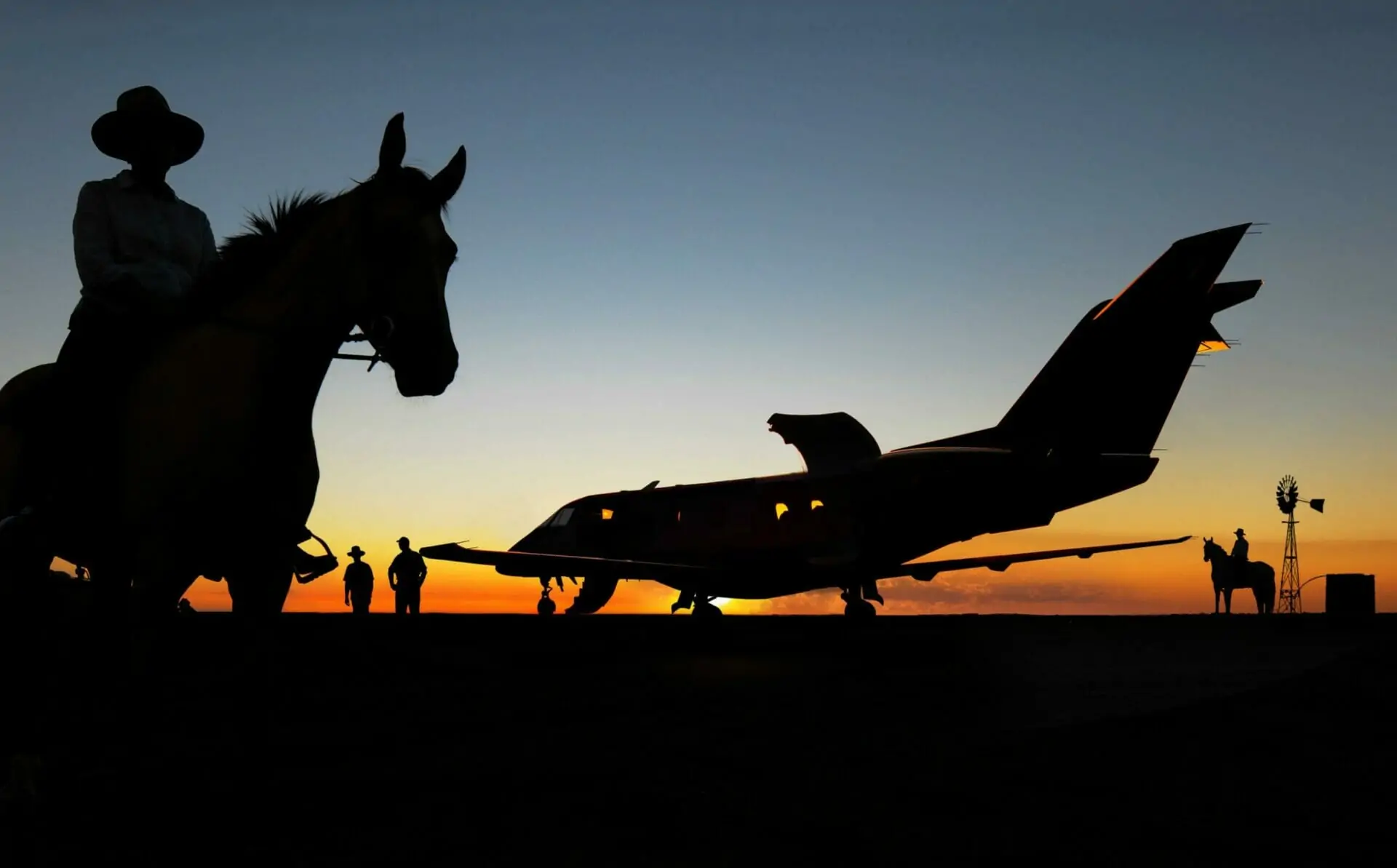 Pilatus PC-24 on the ground in Australia at sunset