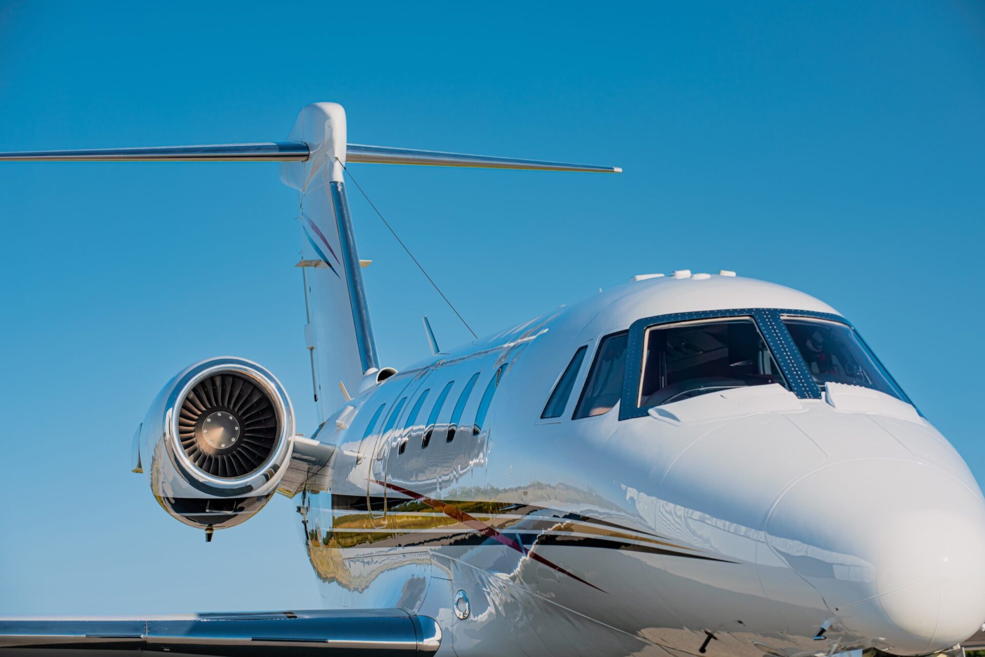 Крупным планом вид сбоку Cessna Citation самолет
